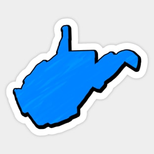 Bright Blue West Virginia Outline Sticker